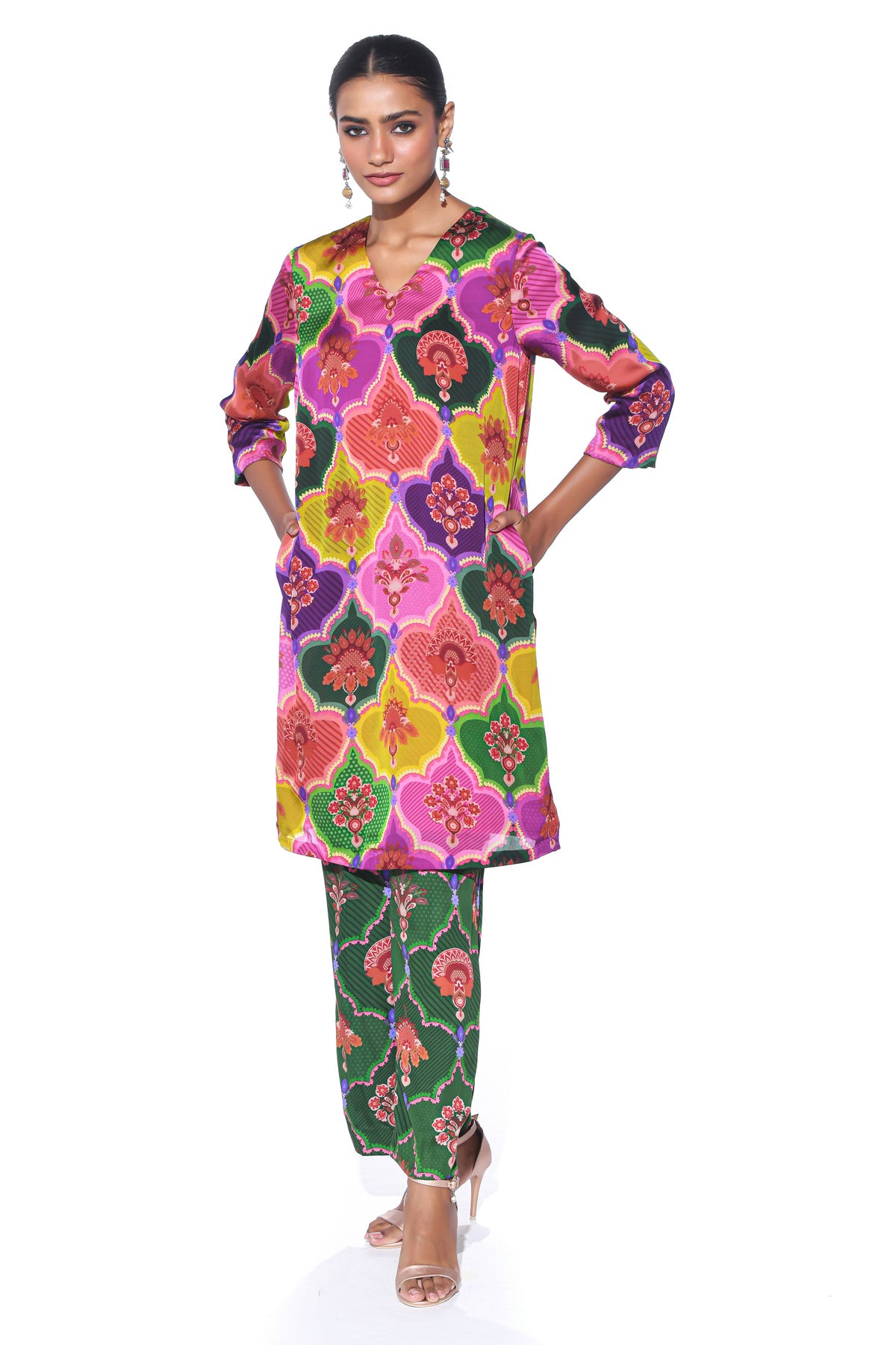 Multi Color Kurta Coord Set