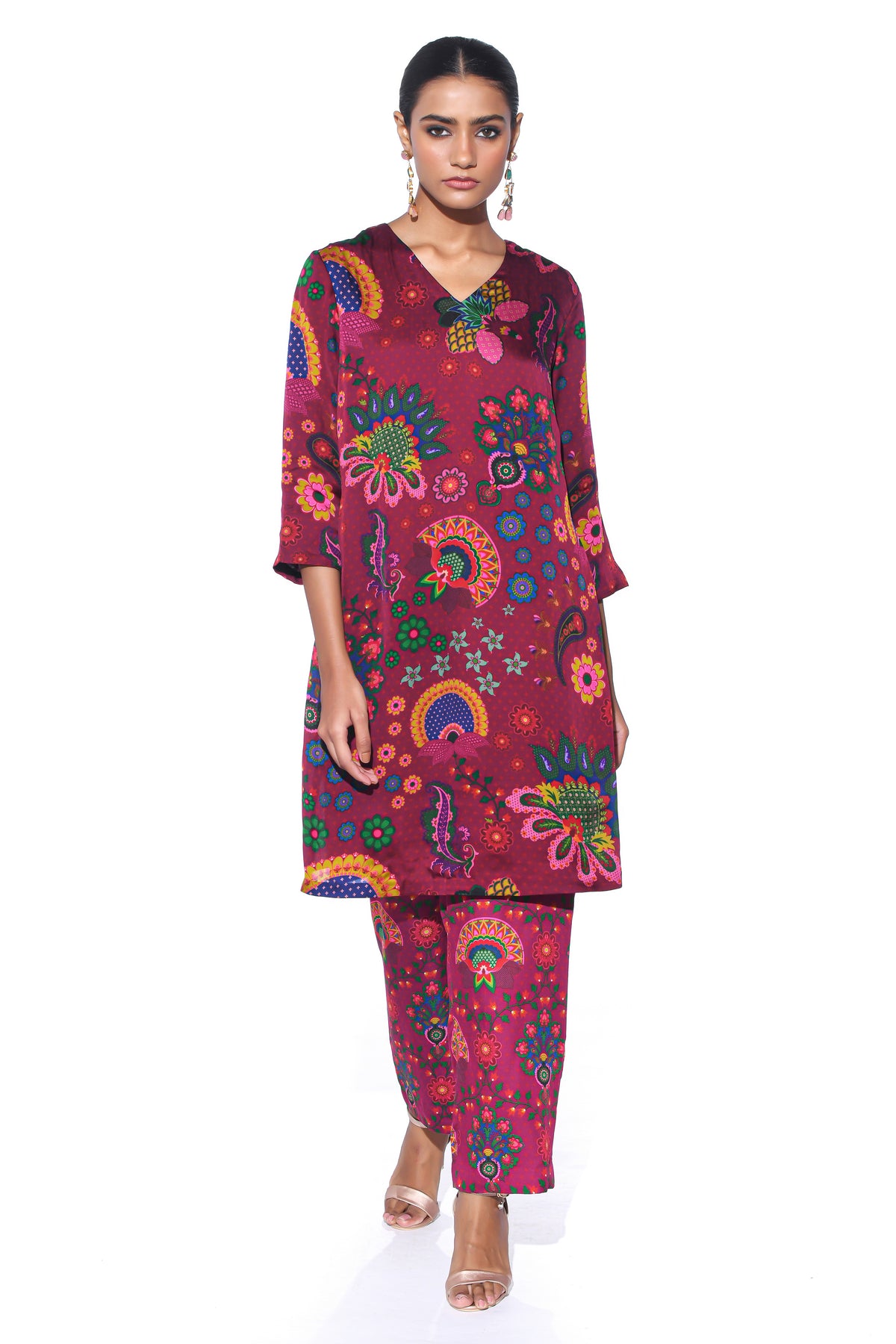 Crimson Kurta Co-ord Set
