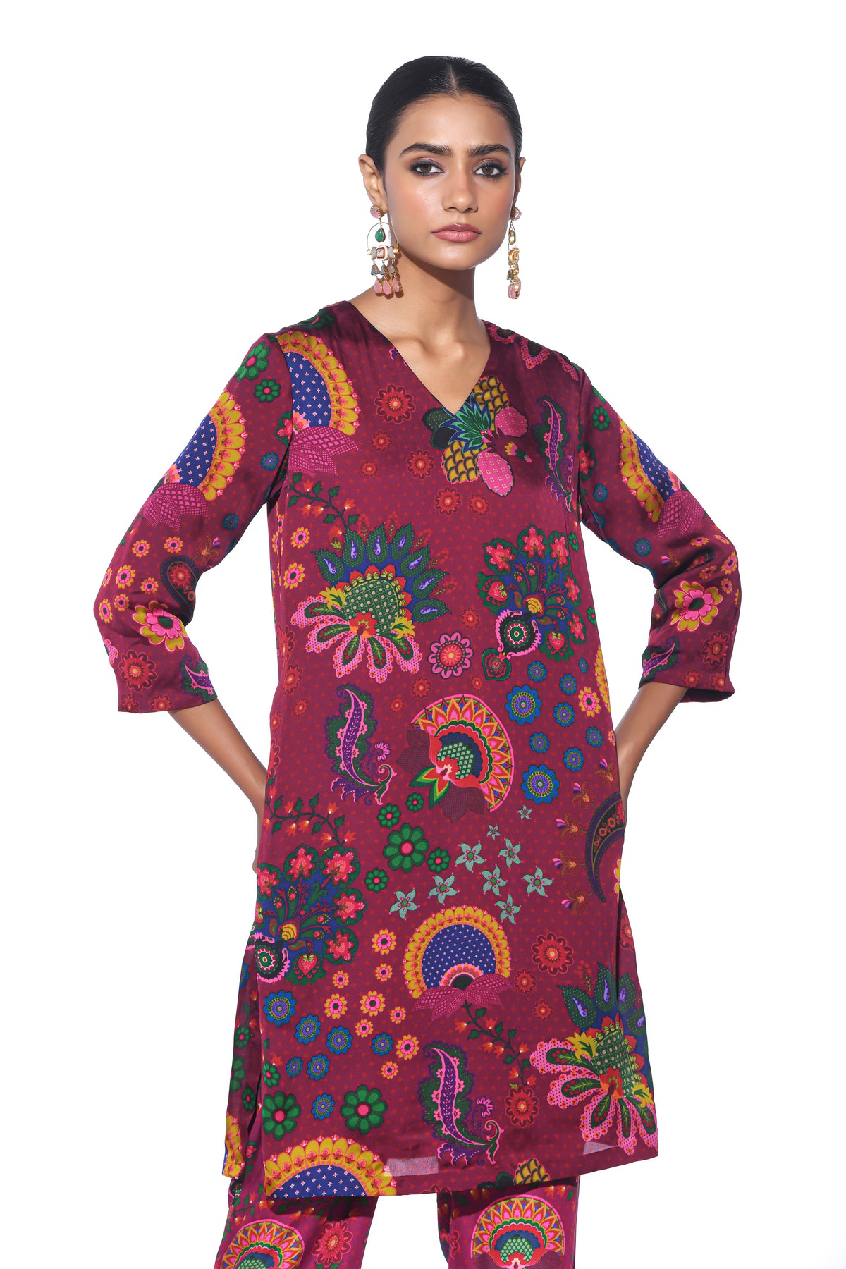 Crimson Kurta Co-ord Set