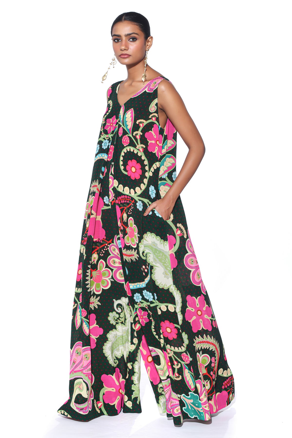 Emerald Royal Paisely  Jupmsuit.