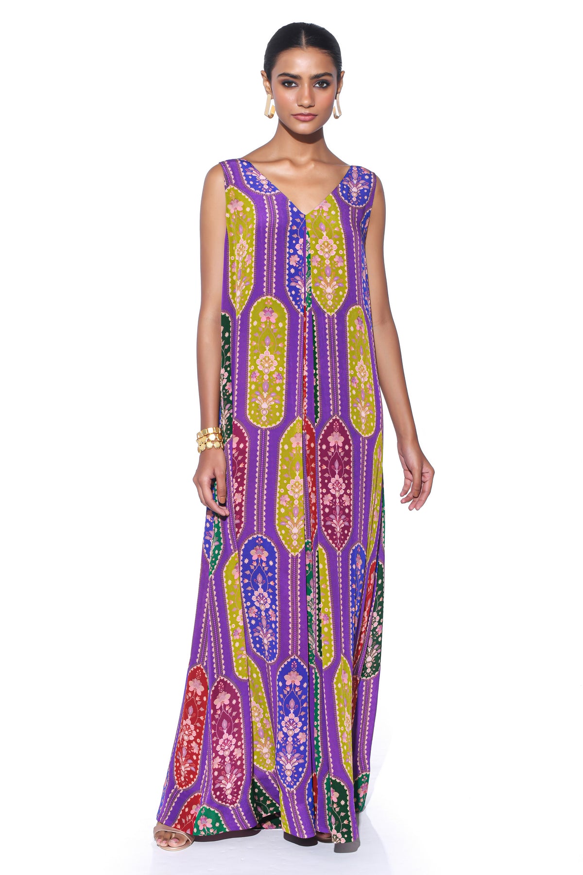 Violet Royal Paisely  Jupmsuit.