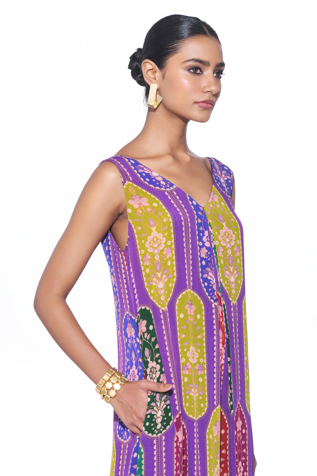 Violet Royal Paisely  Jupmsuit.