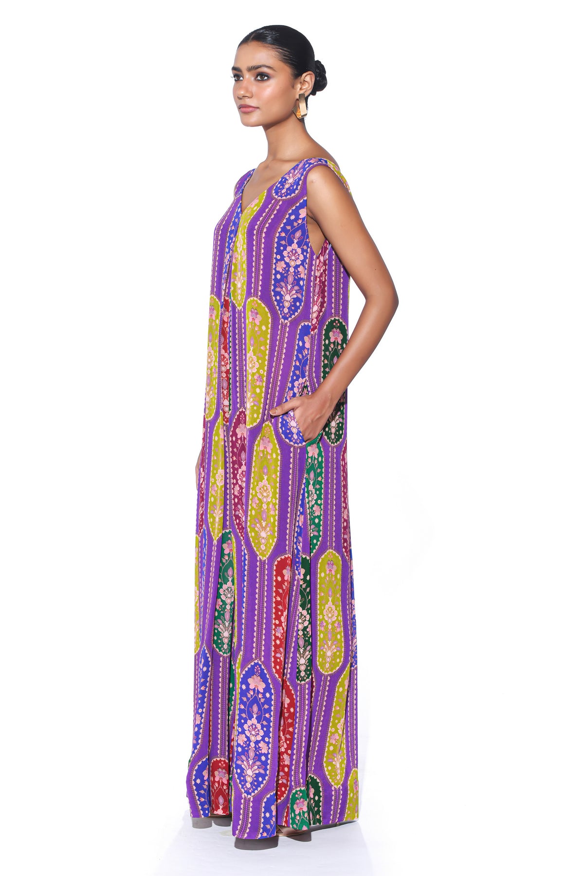 Violet Royal Paisely  Jupmsuit.