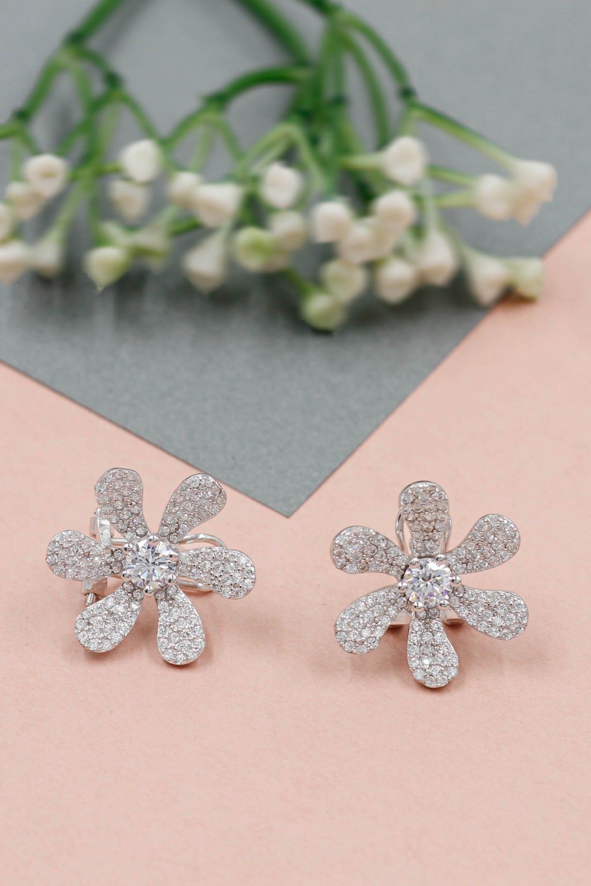 Enchanted Garden Silver Floral Earrings