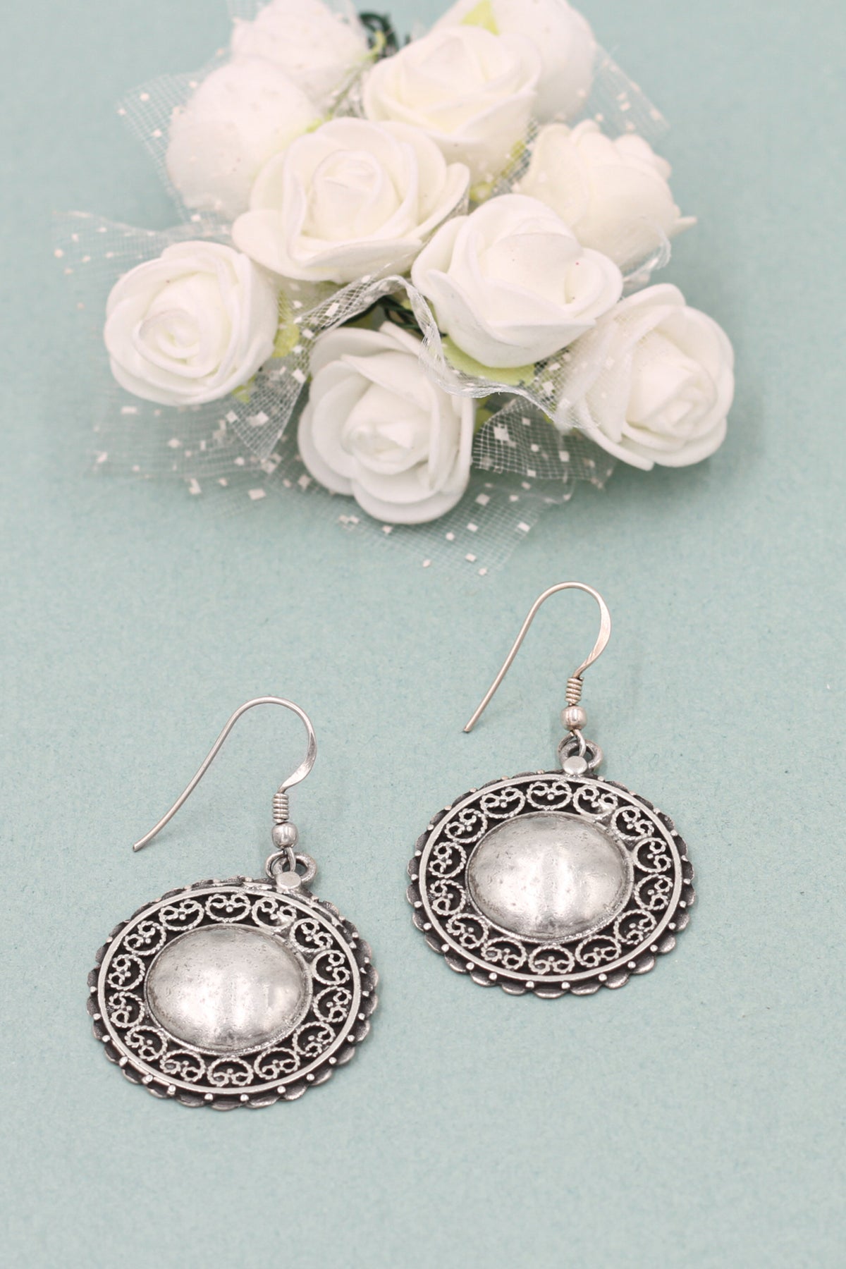 Round Silver Earring