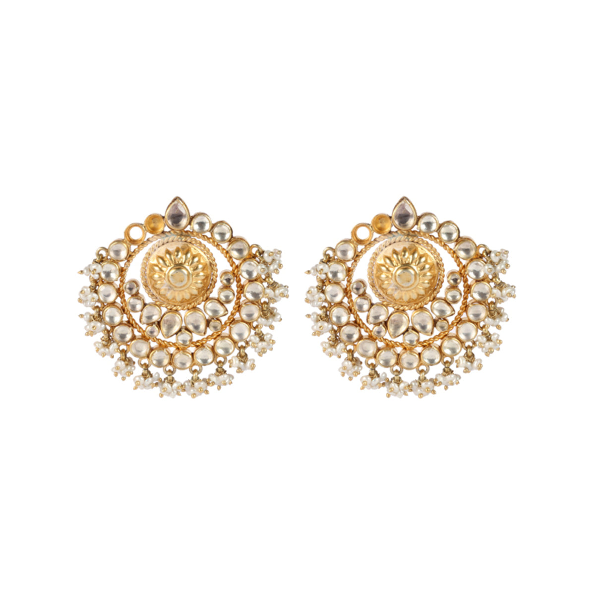 Round Shaped Silver Earring
