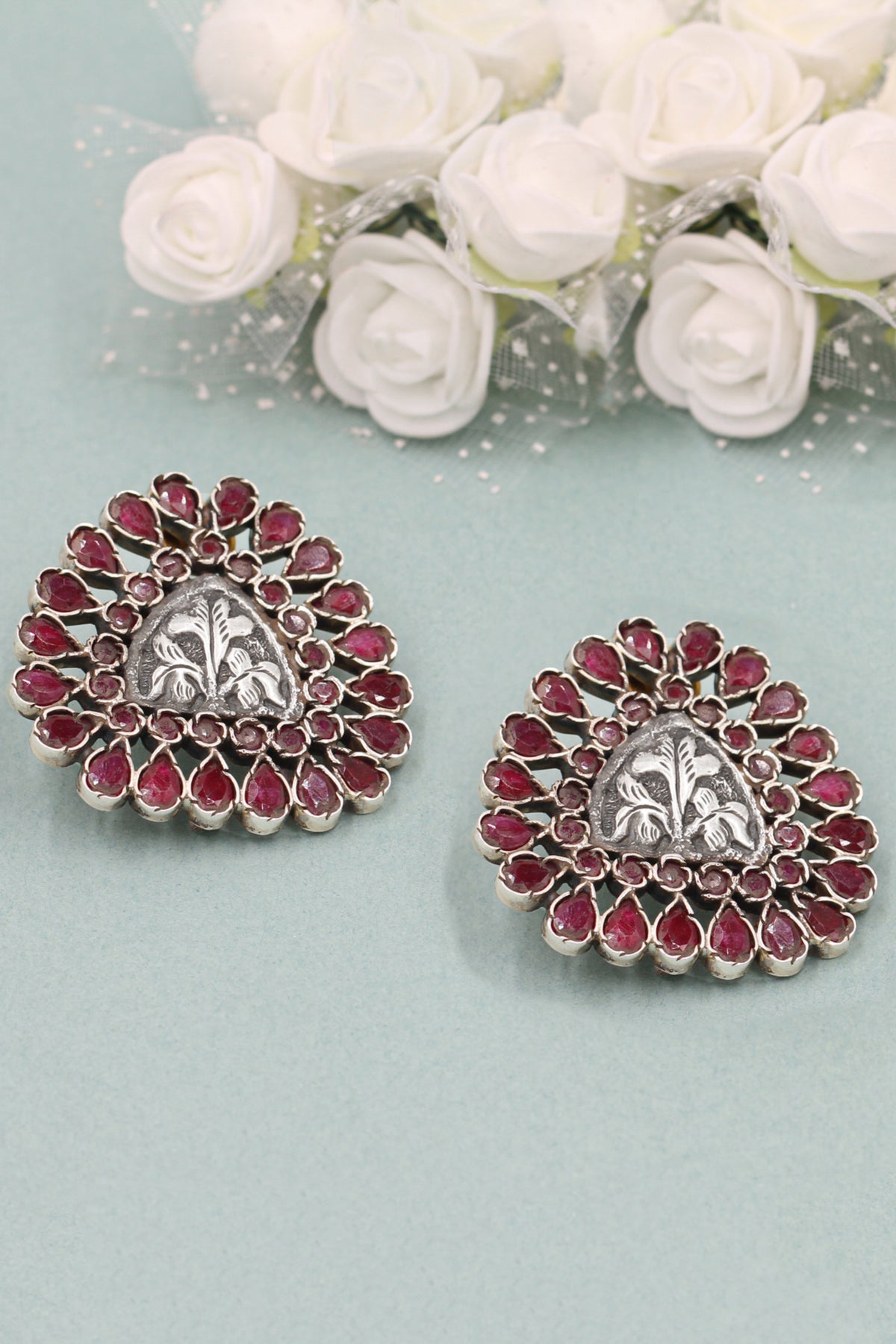 Ruby Silver Earring