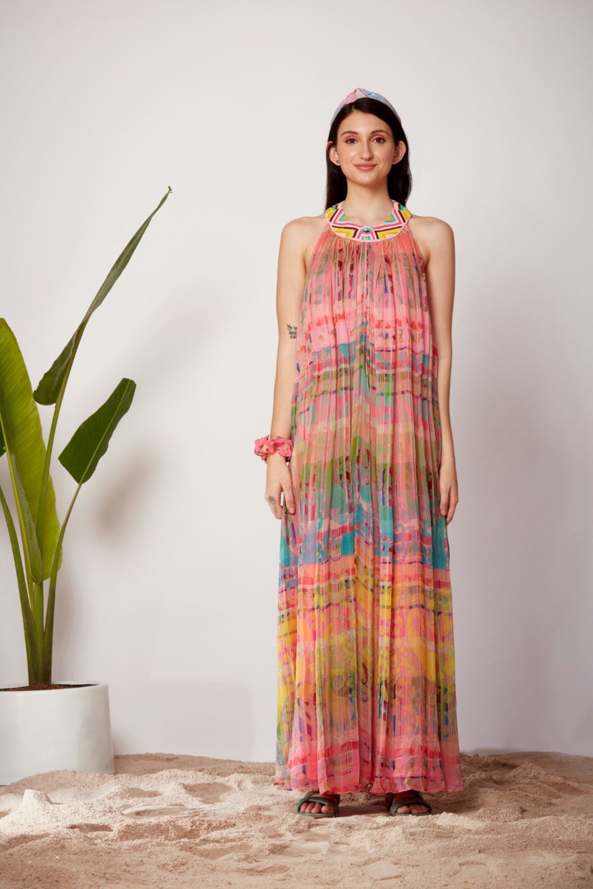 Paisley Gathered Maxi Dress