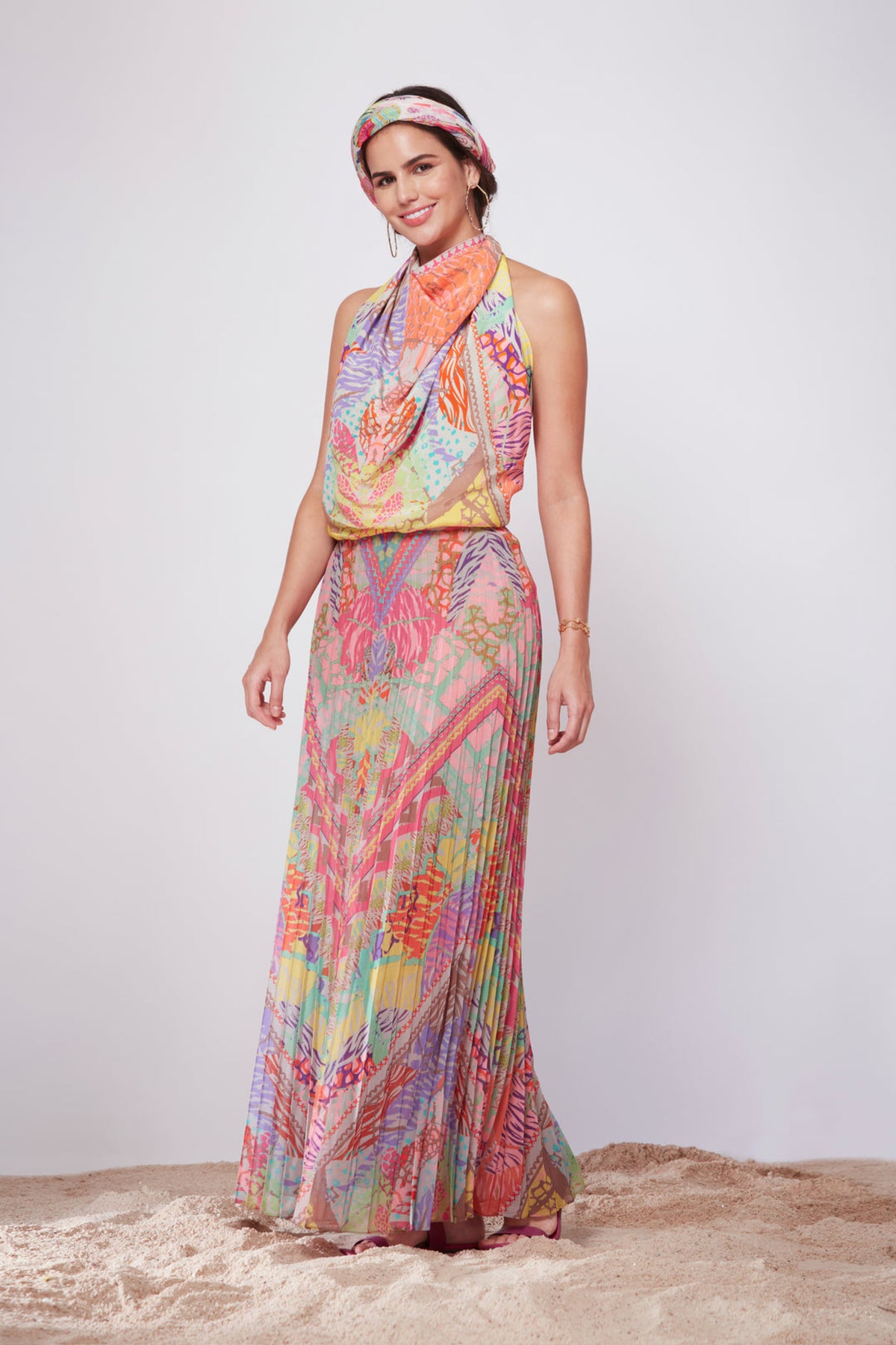 Pink Sunray Pleated Skirt