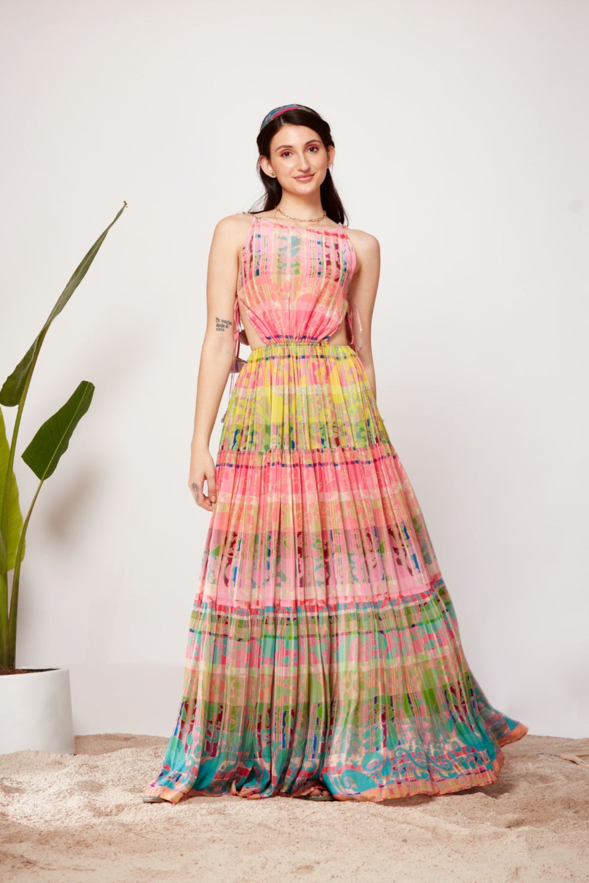 Tie up Dress With Tube Top