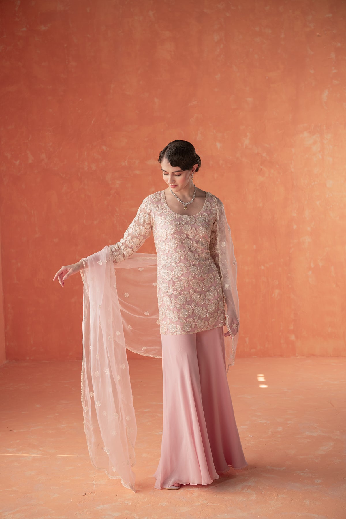 Pink  Folliage Kurta