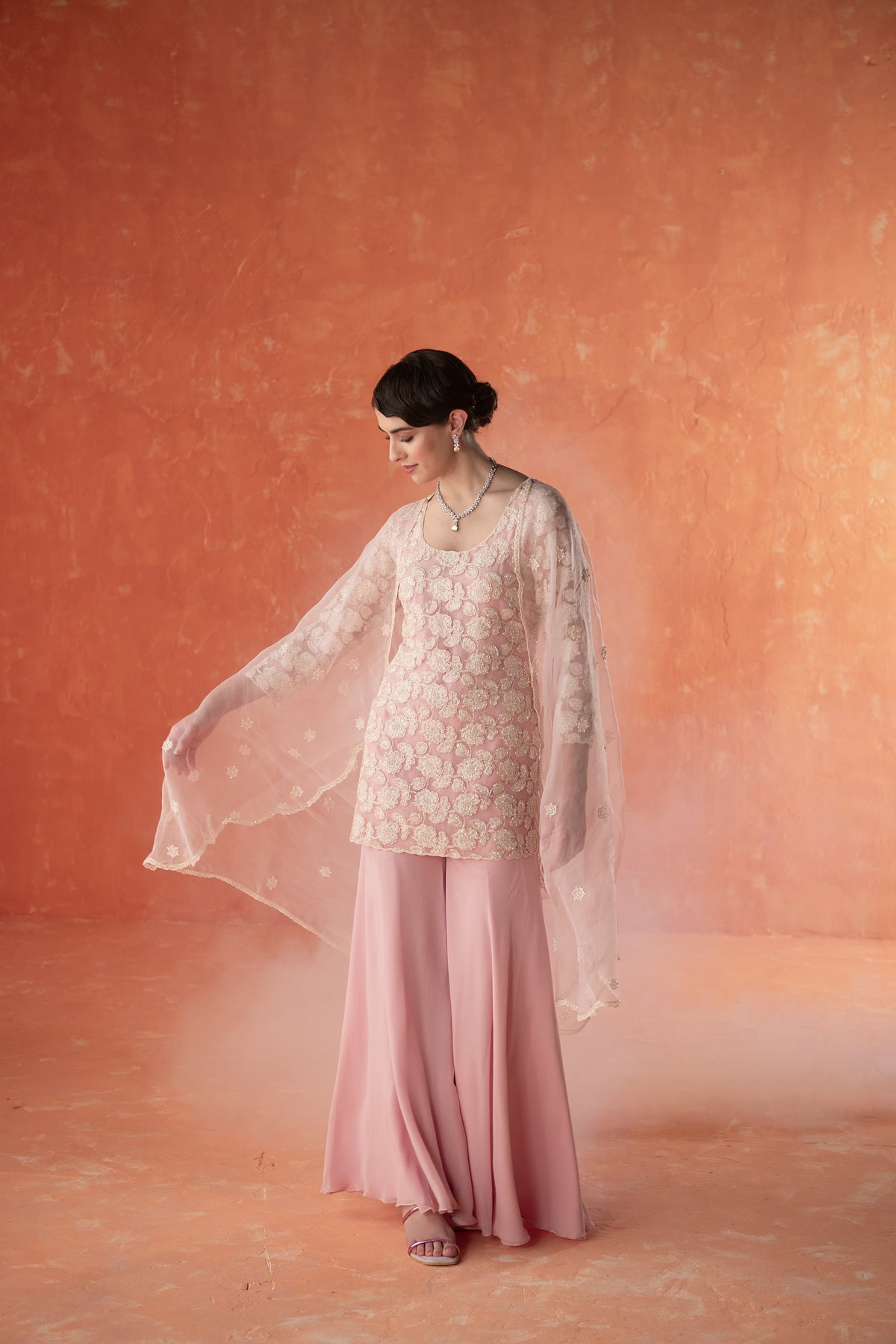 Pink  Folliage Kurta