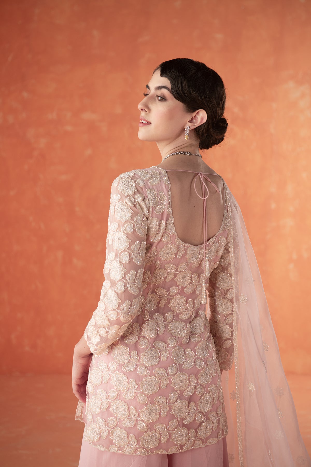 Pink  Folliage Kurta