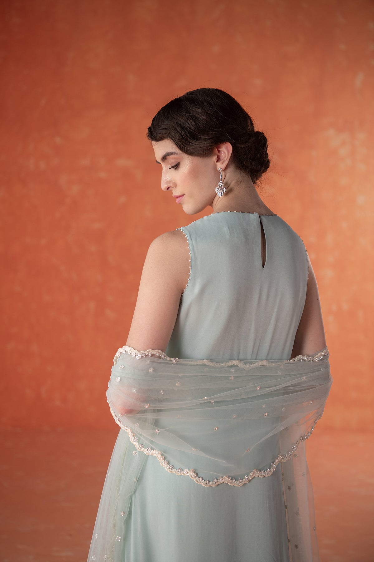 Citrus Blue Amaria A line Long Kurta