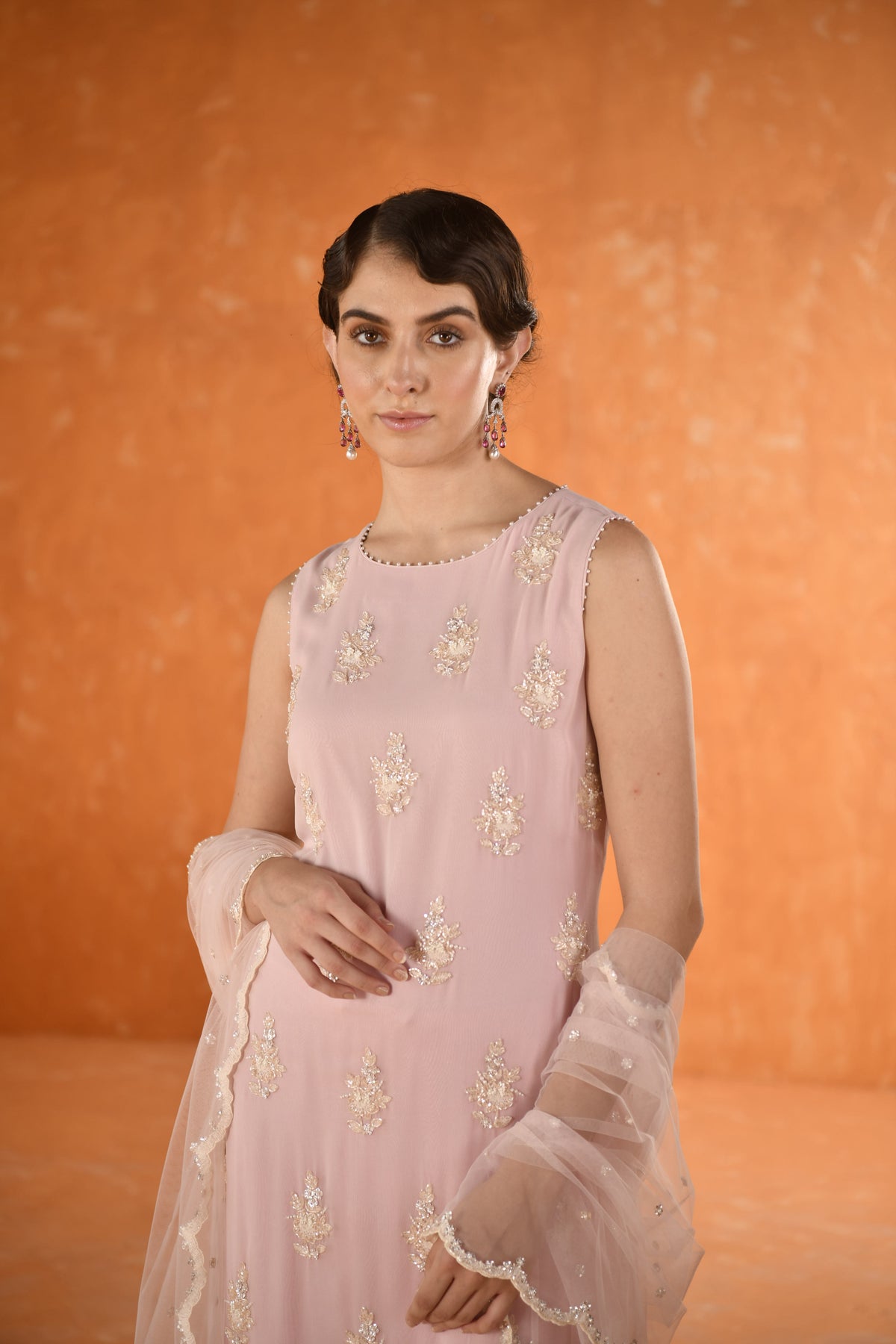 Pink Amaria A line Long Kurta