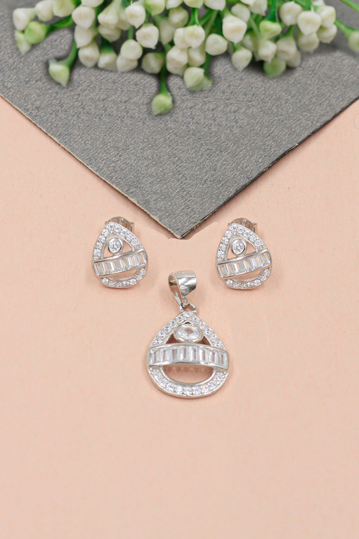 CZ Earrings &amp; Pendant Set