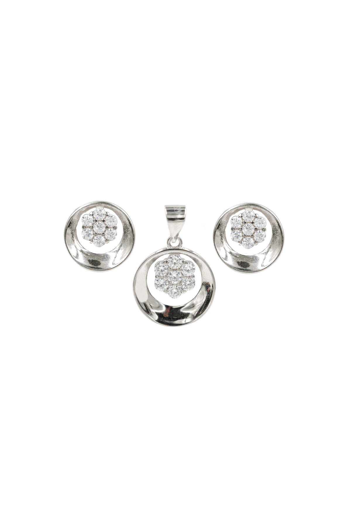 Cubic Zirconia Pendant Set in Silver
