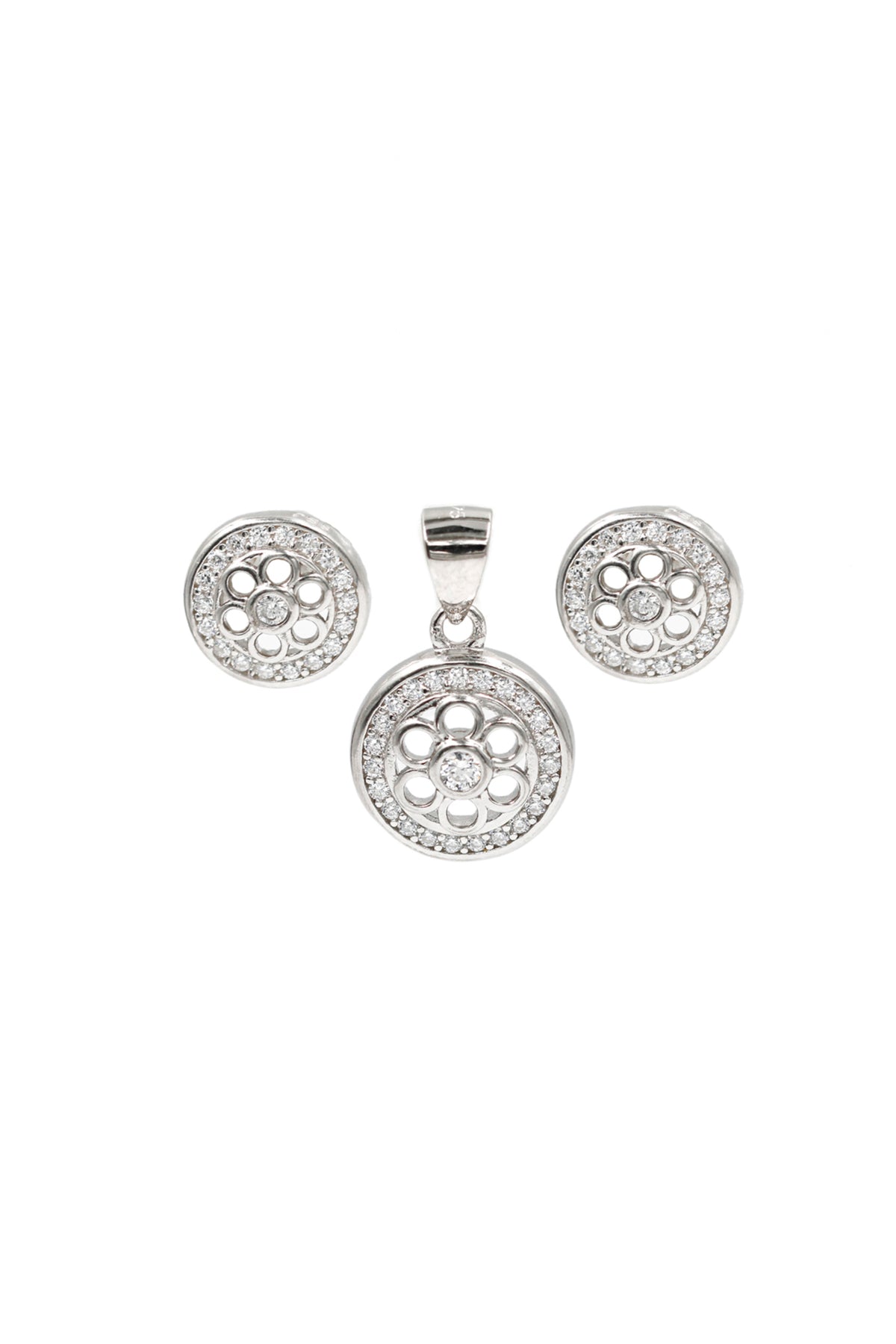 Cz Earring and Pendant Twinset