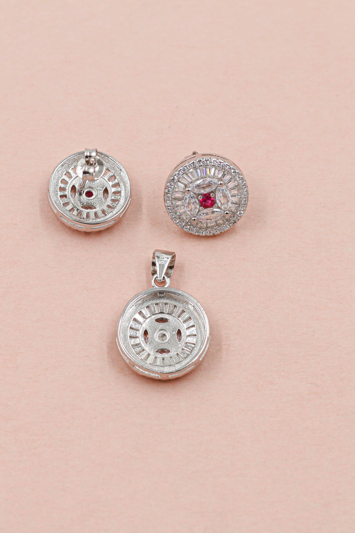 Cz Earring and Pendant Combination