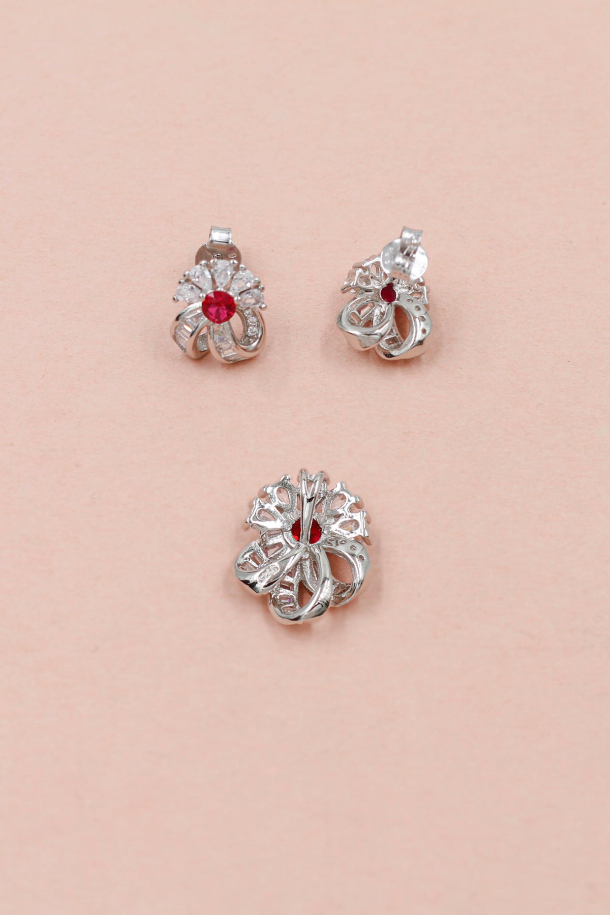 Cubic Zirconia Earring and Pendant Combo