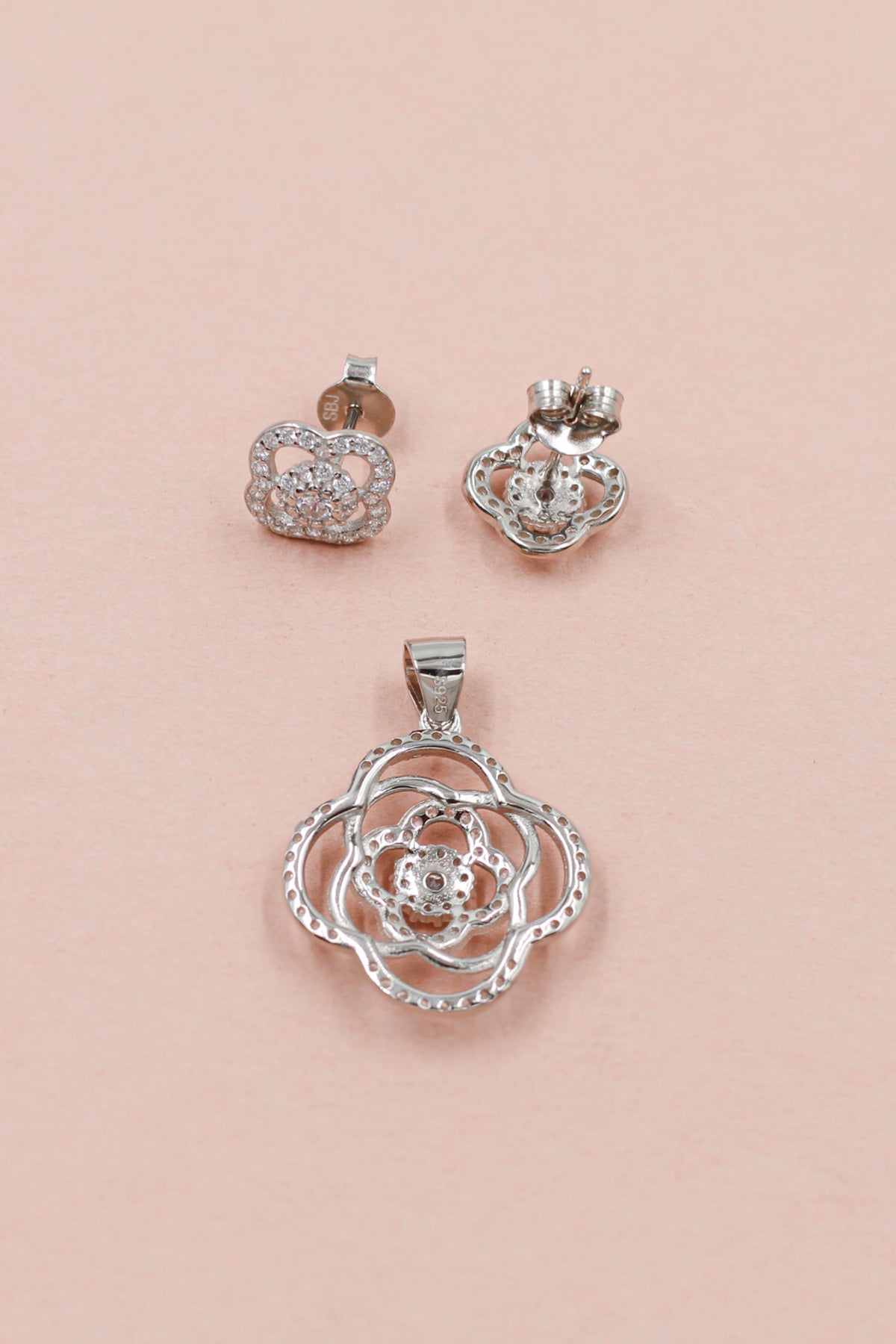 Cubic Zirconia Earring and Pendant Match