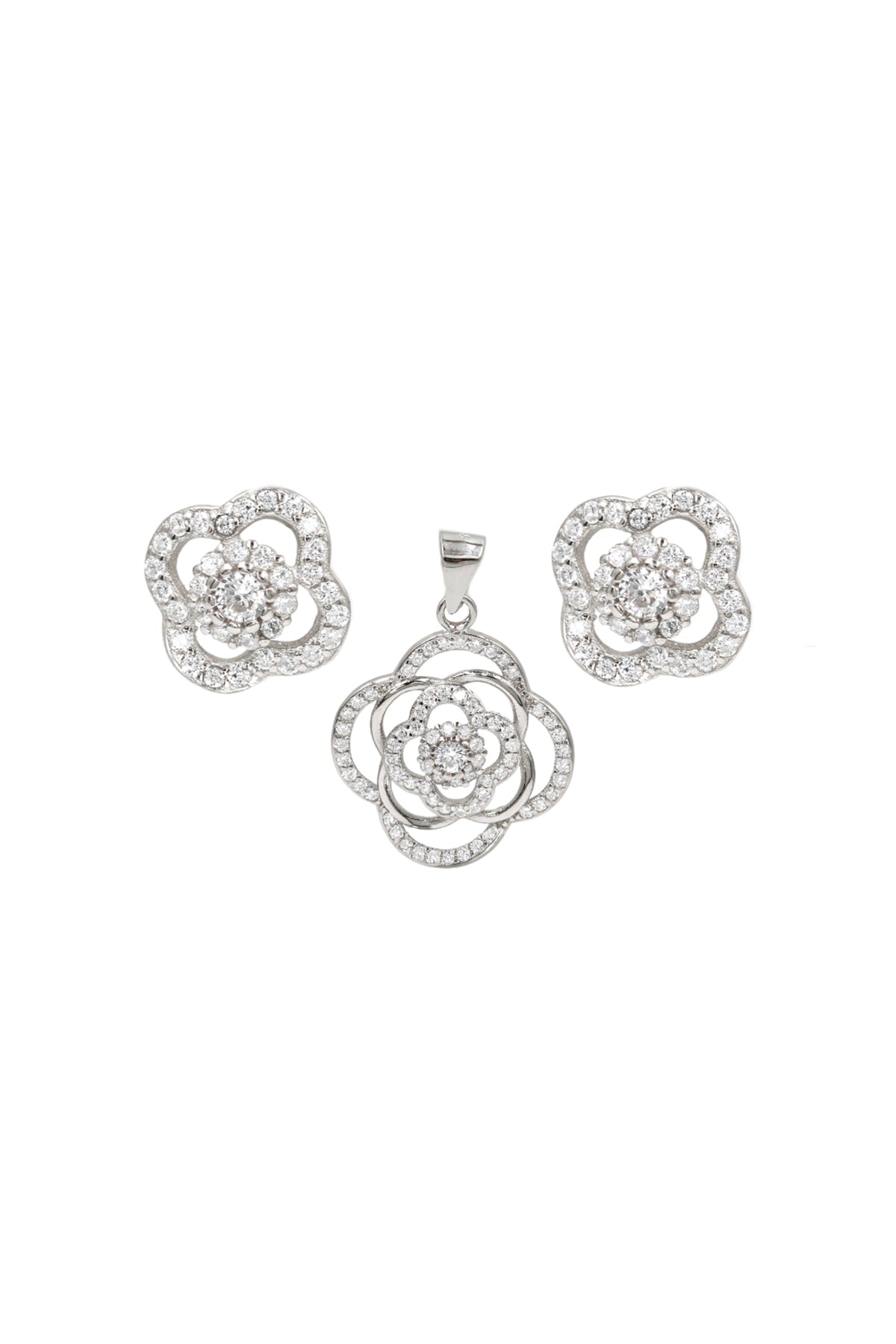 Cubic Zirconia Earring and Pendant Match