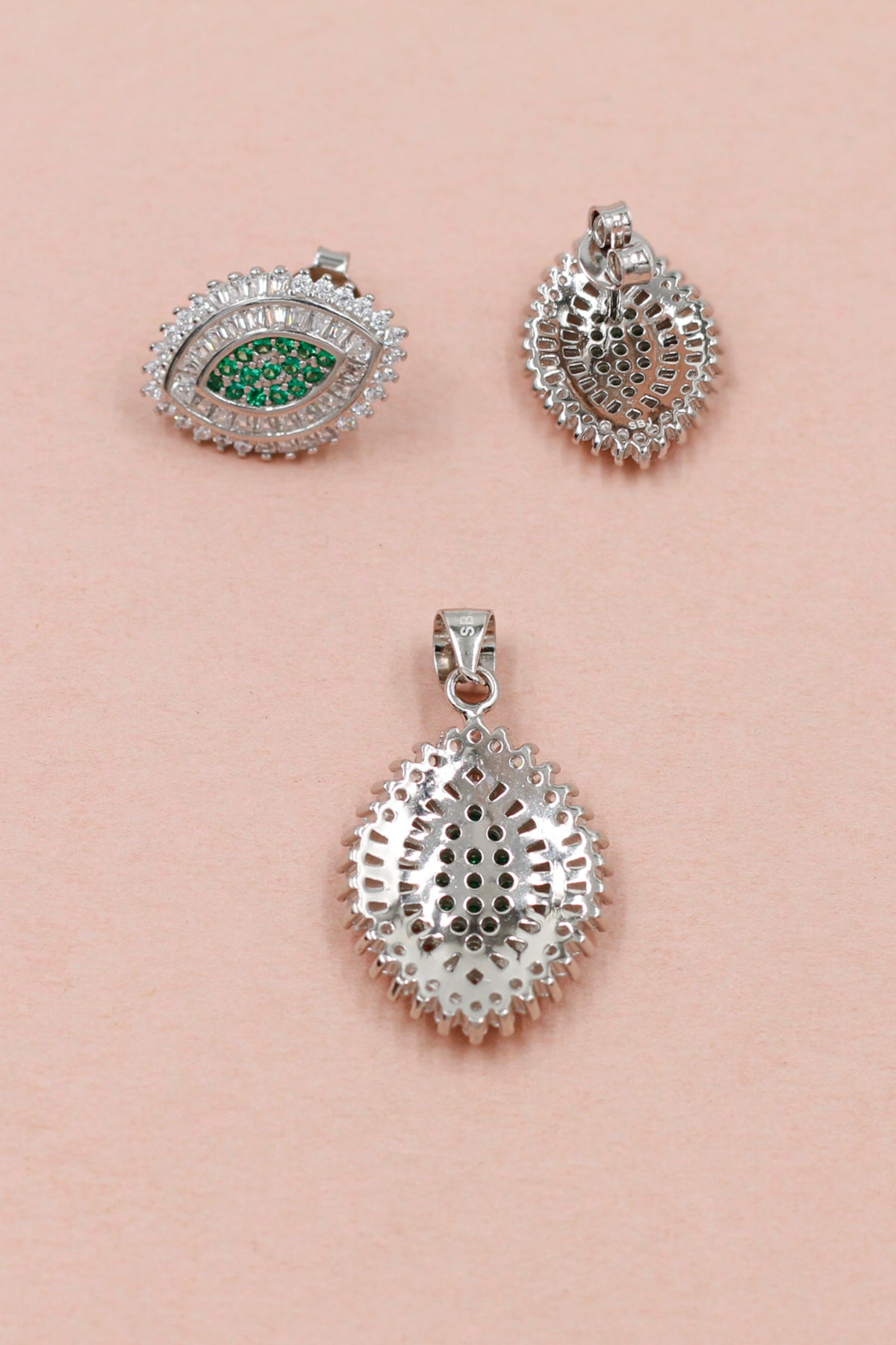 Radiant Cosmos Cz Stud Pendant Set