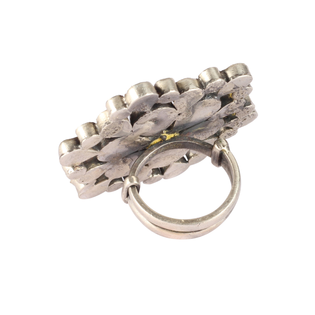Silver Ring With Kundan Stone