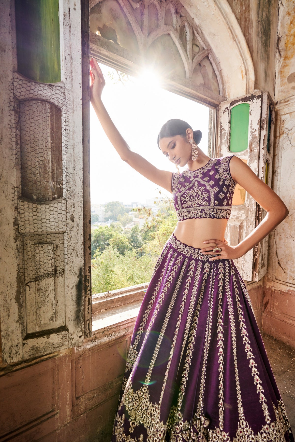 Purple bridal lehenga