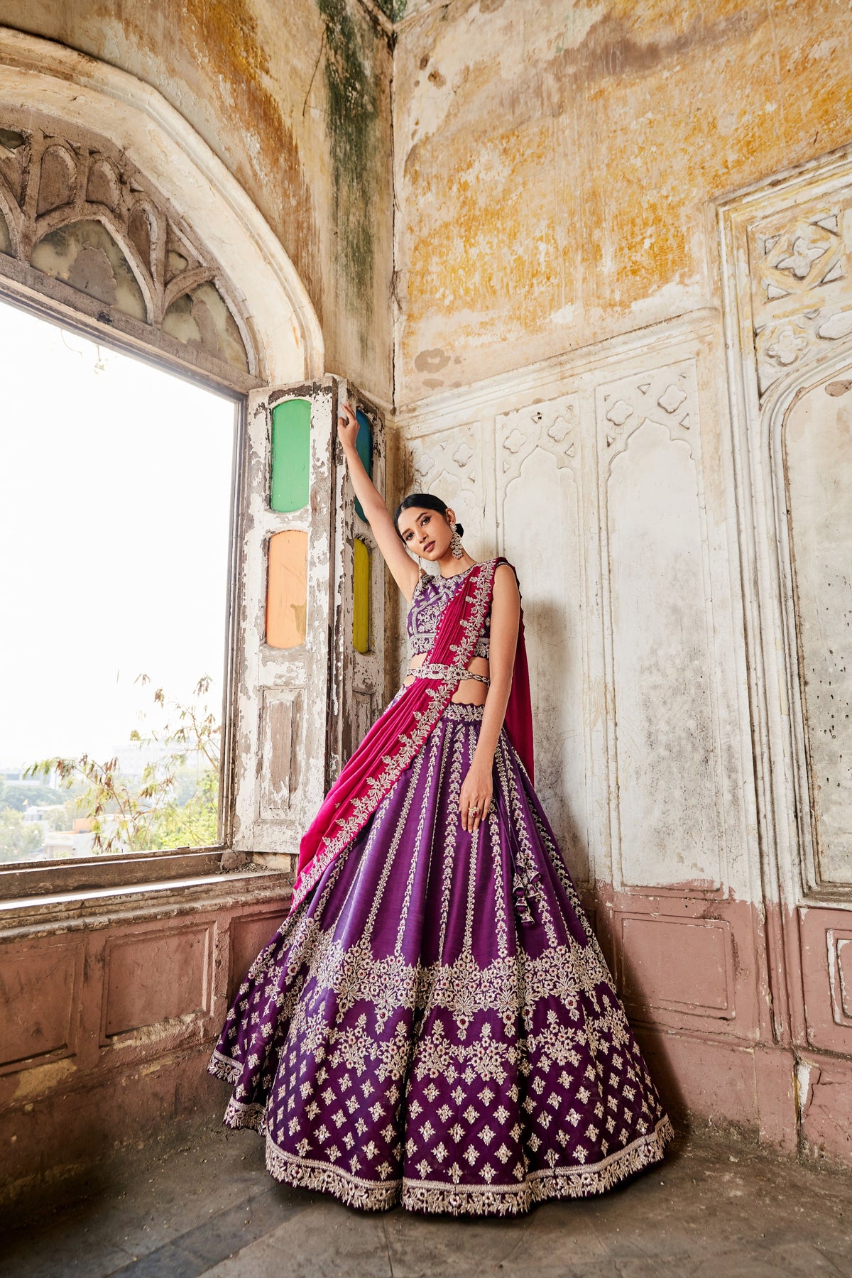 Purple bridal lehenga