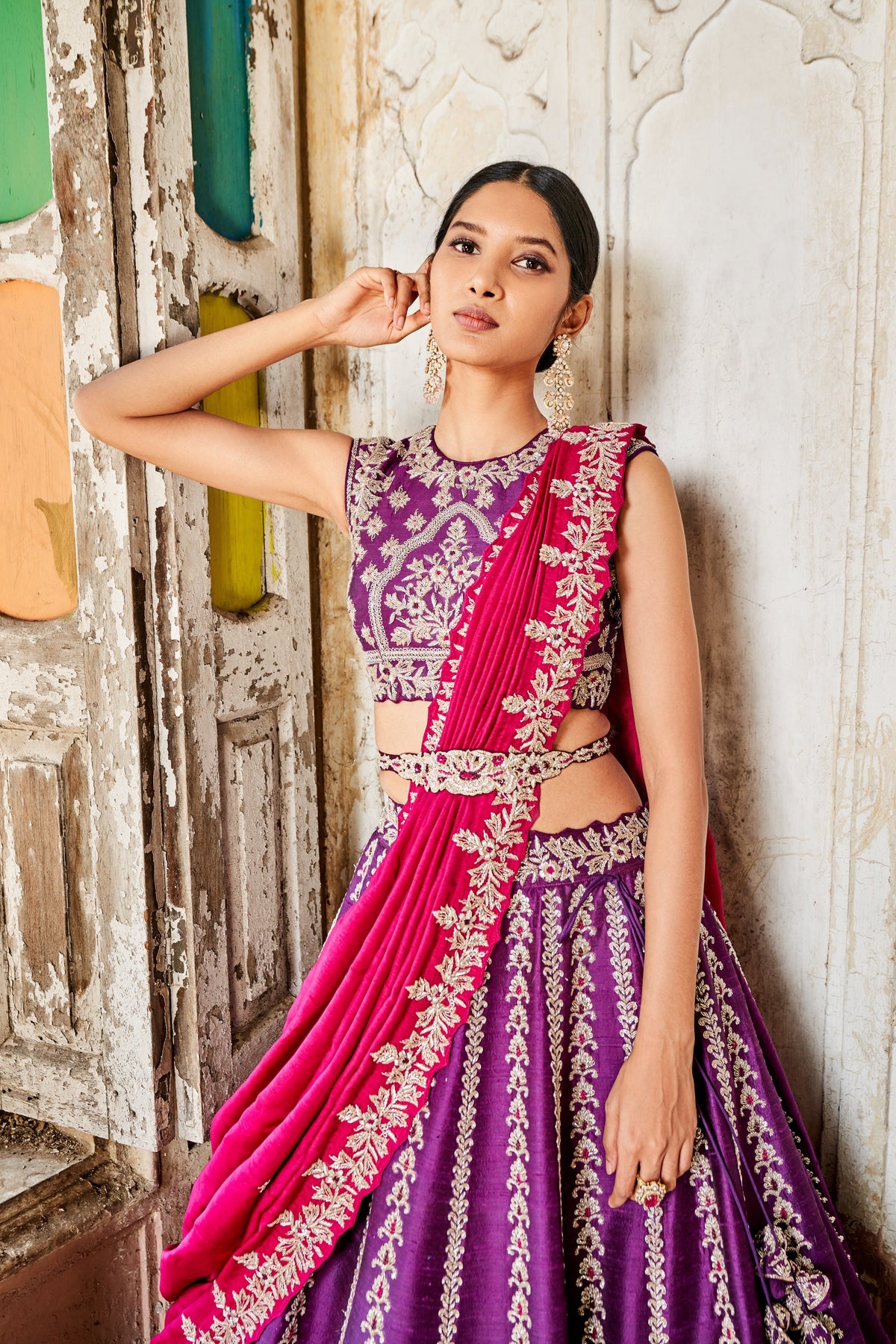 Purple bridal lehenga