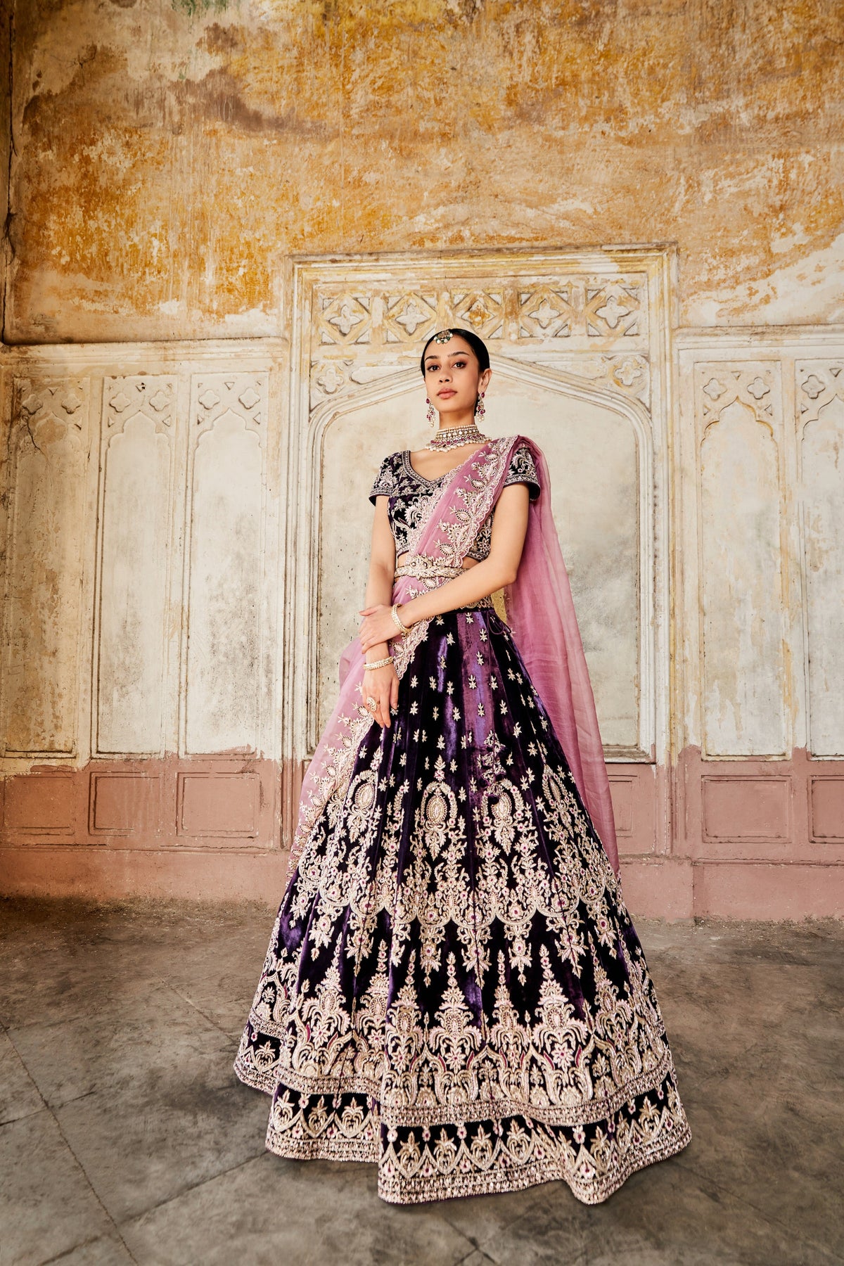 Purple intricate lehenga