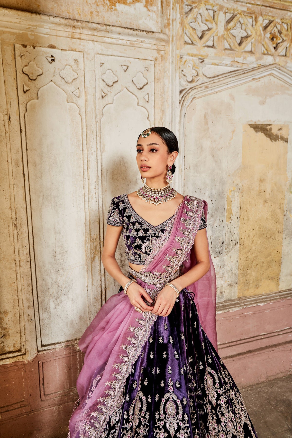 Purple intricate lehenga