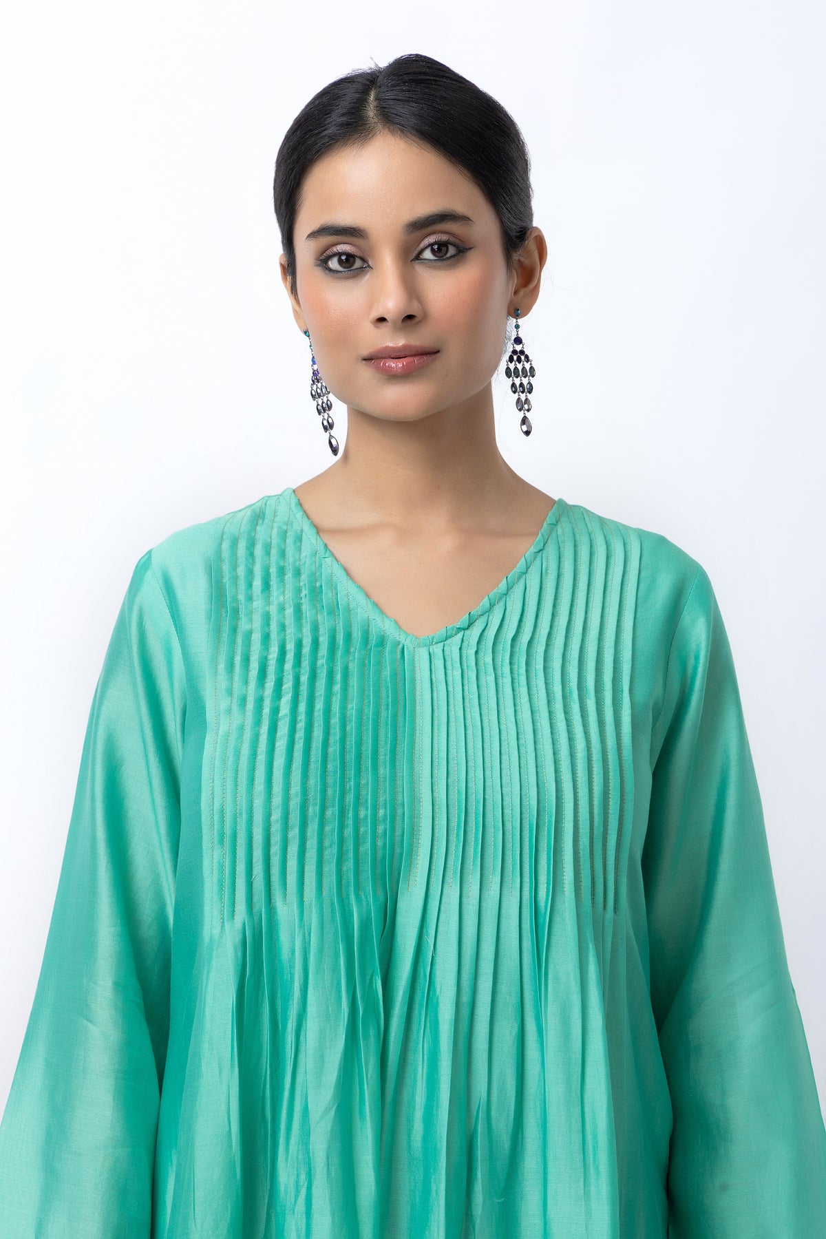 Emerald Green Chanderi Dress