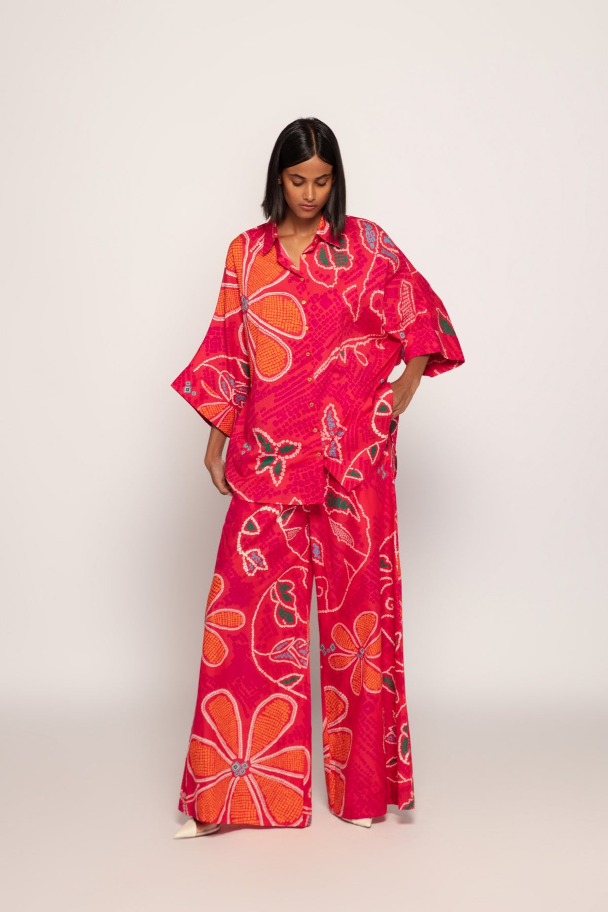 Marigold Batwing Shirt With Palazzo