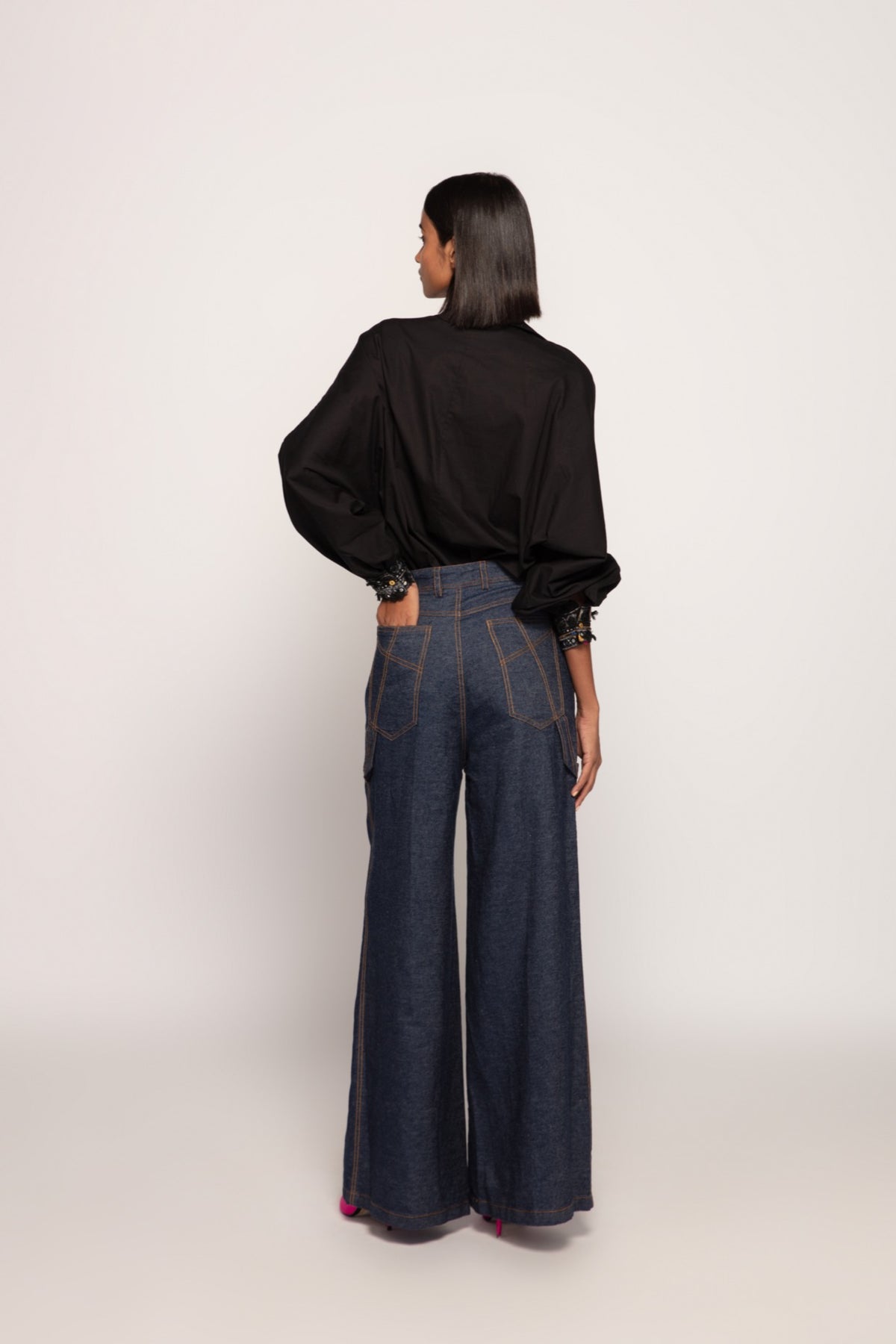 Batwing Shirt With Flared Jeans
