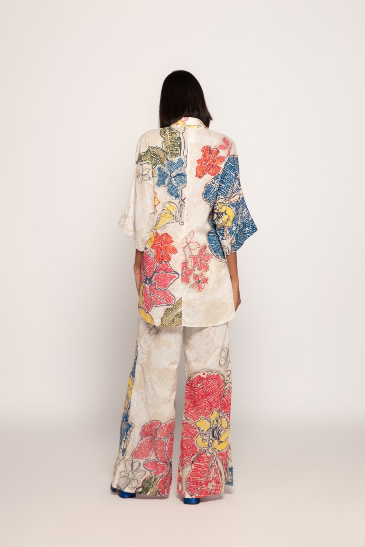 Periwinkle Bandhani Print Shirt and Palazzo