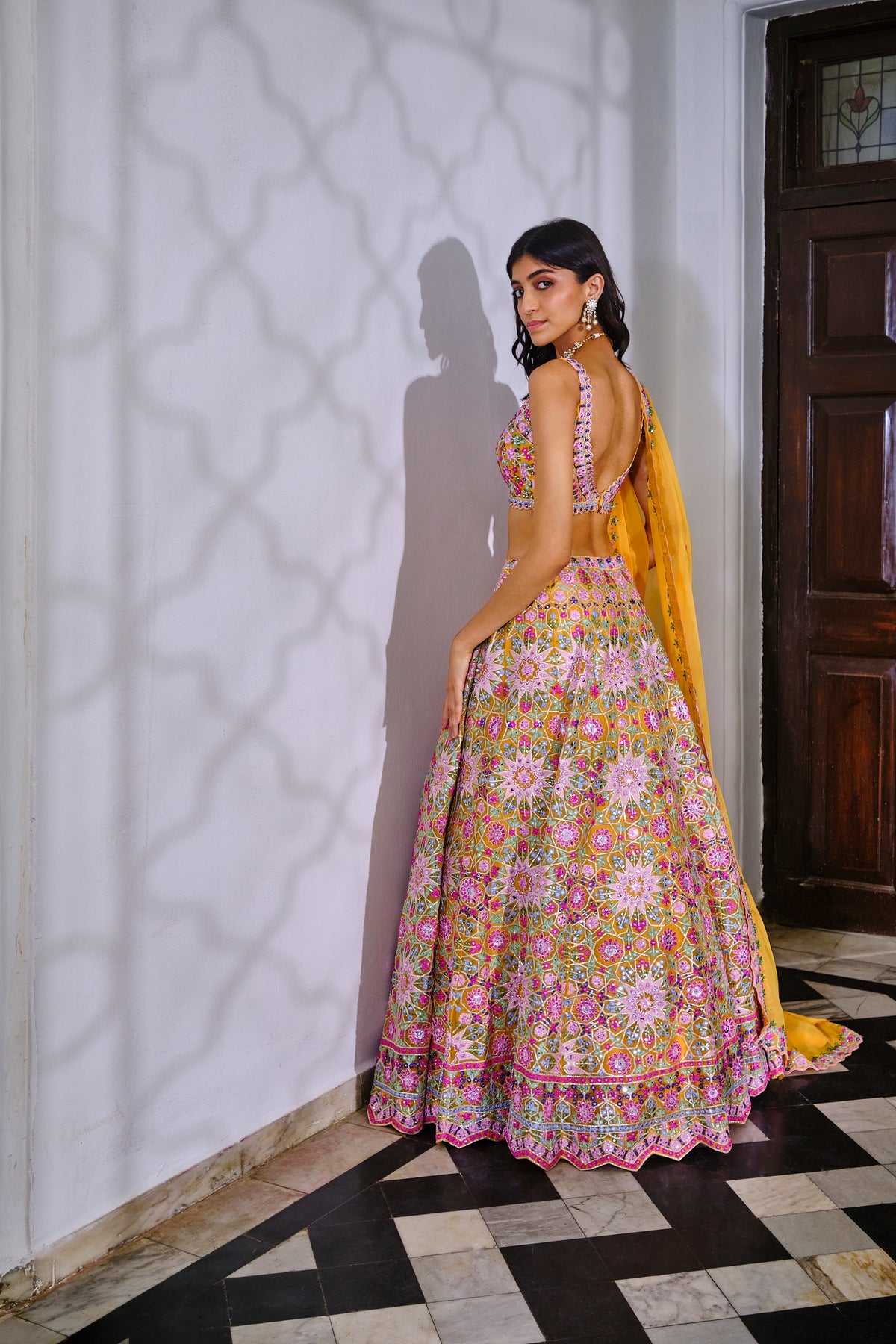 Yellow Islamic Multi Lehenga