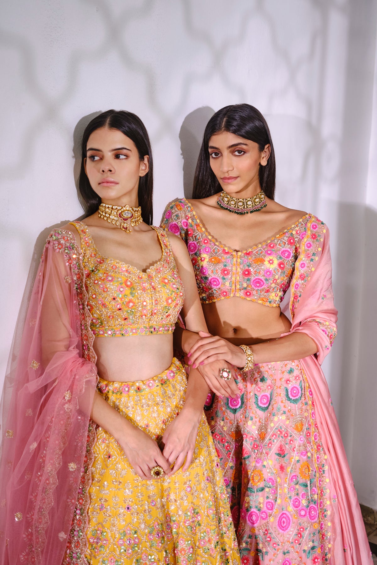 Yellow Floral Motif Lehenga