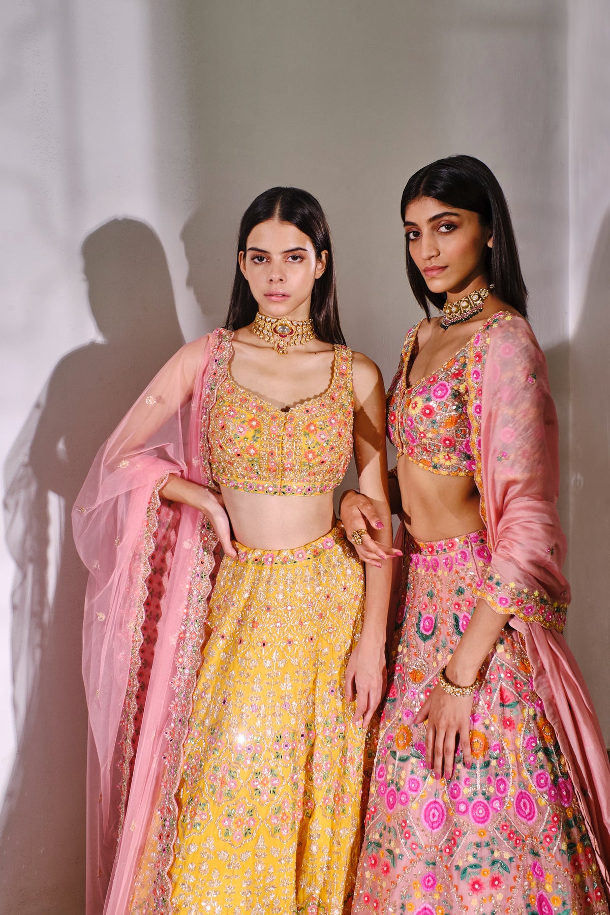 Yellow Floral Motif Lehenga