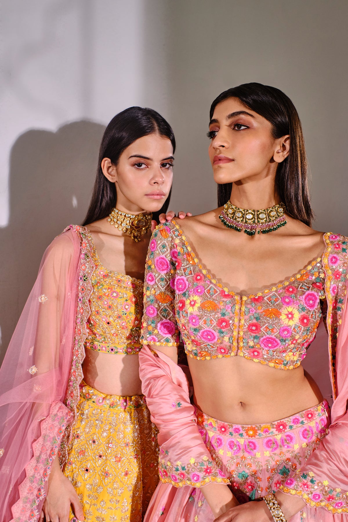 Yellow Floral Motif Lehenga
