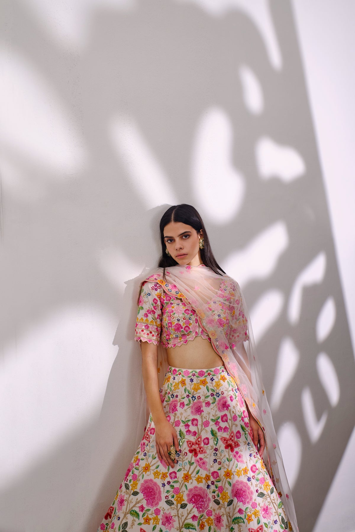 Ivory Floral Pearl Lehenga