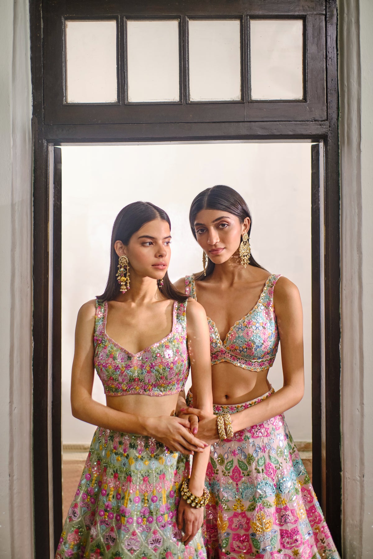 Pink Multicolor Applique Lehenga