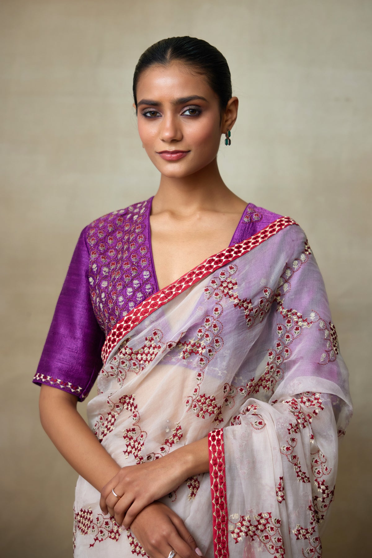 Lavender Saree