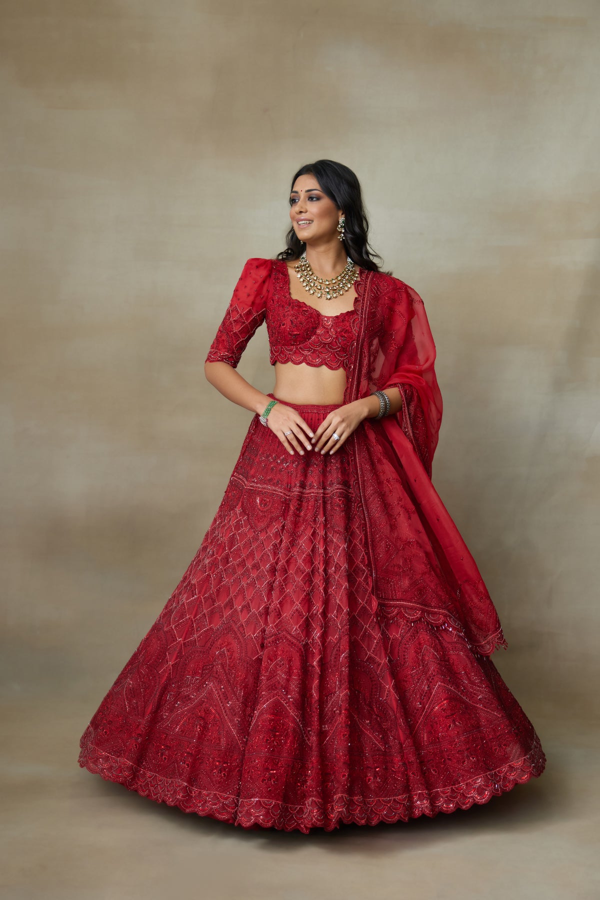 Scarlet Lehenga Set