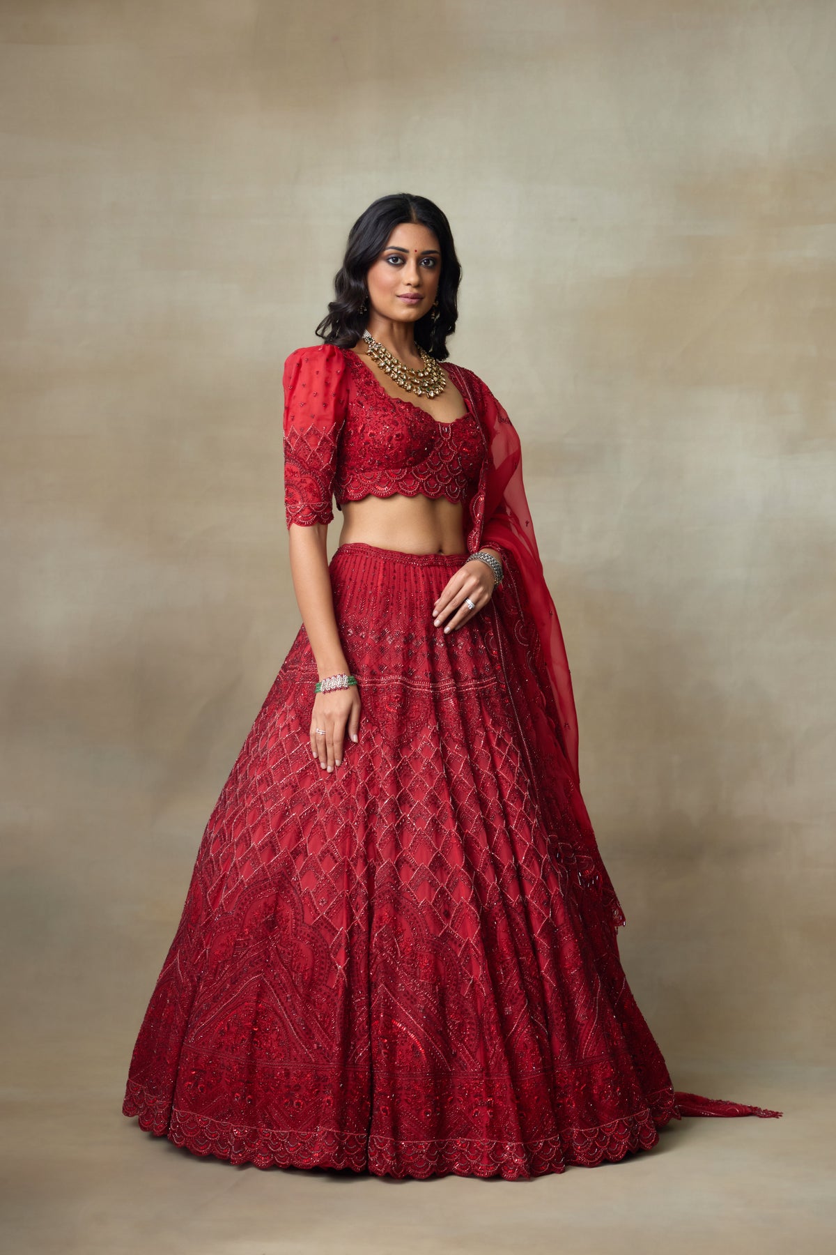 Scarlet Lehenga Set