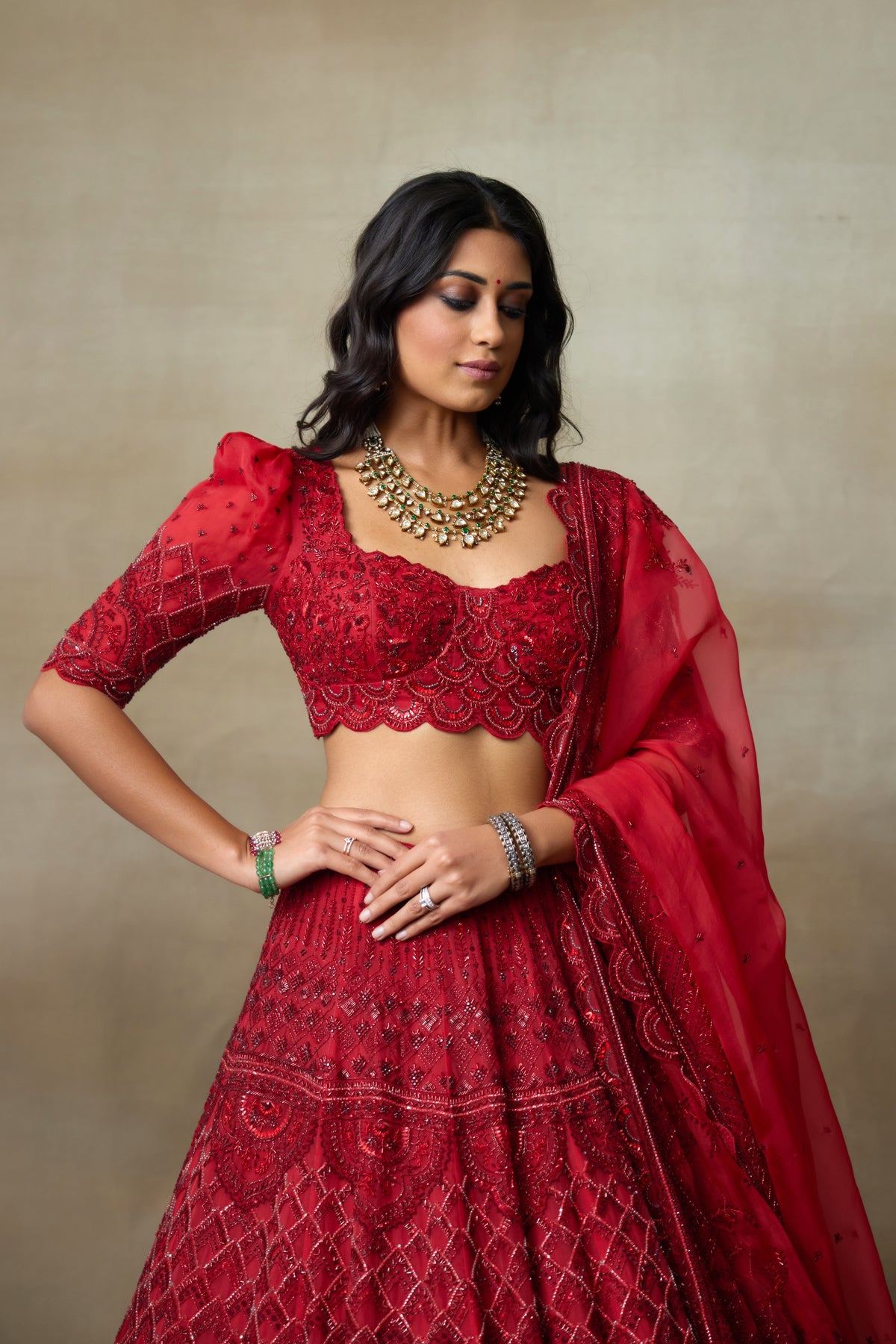 Scarlet Lehenga Set