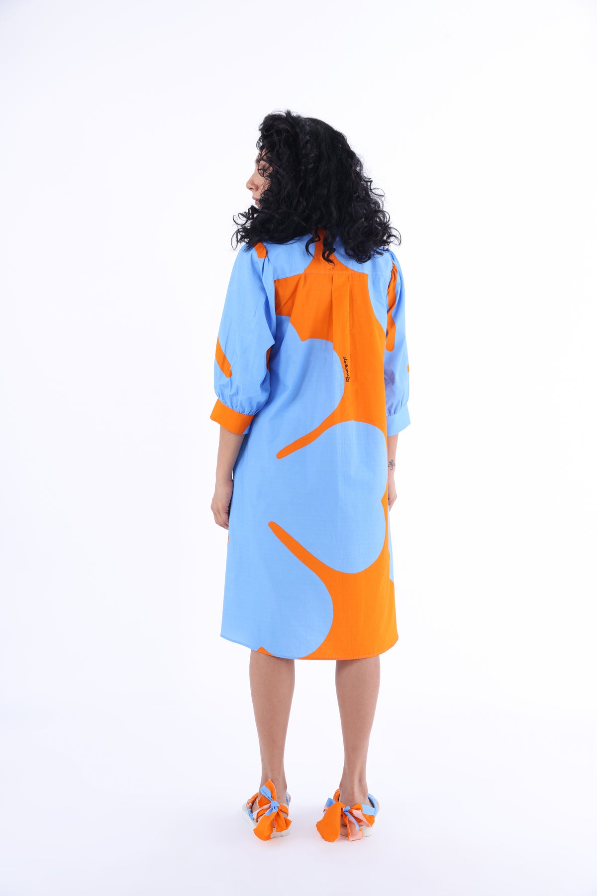 Blue Hibiscus A-line Dress