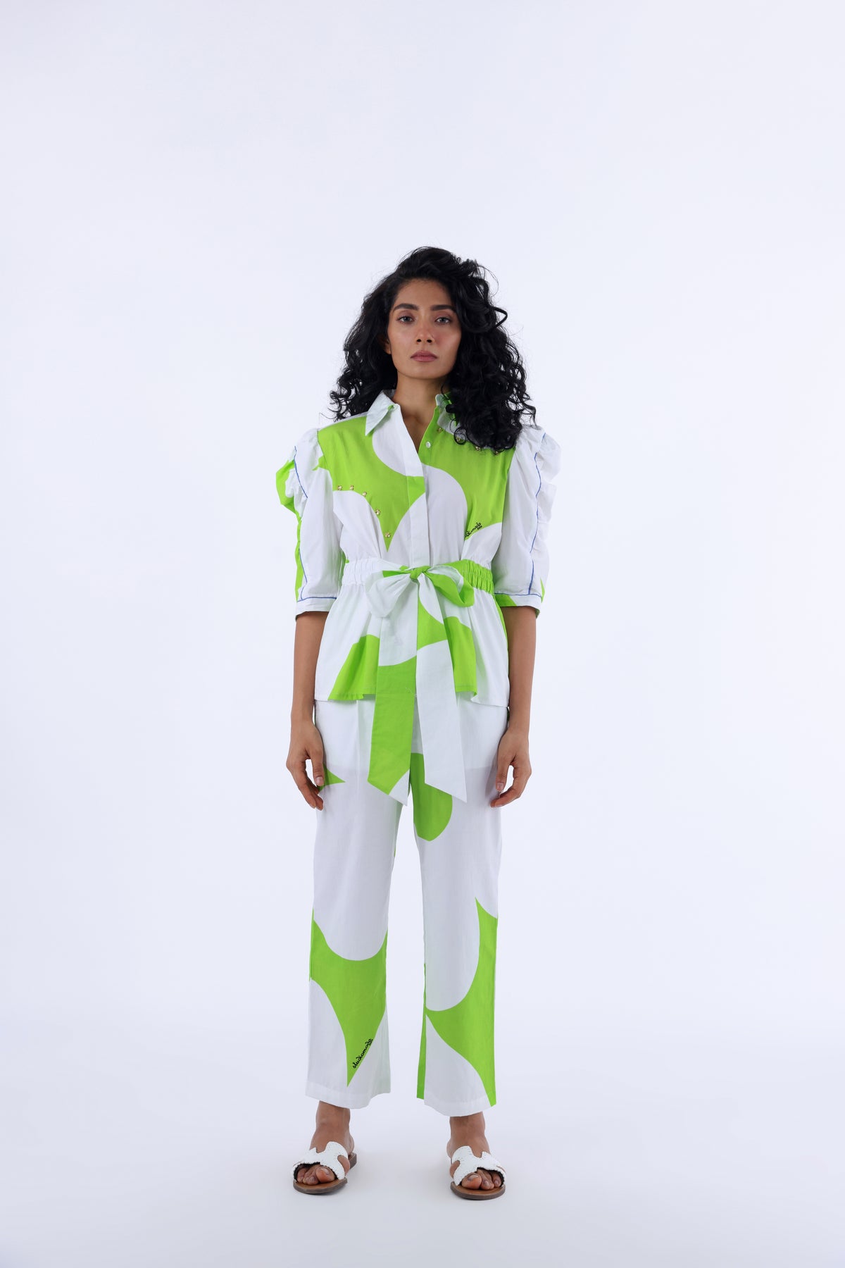 Green Petnuia Elastic Tie-up Shirt