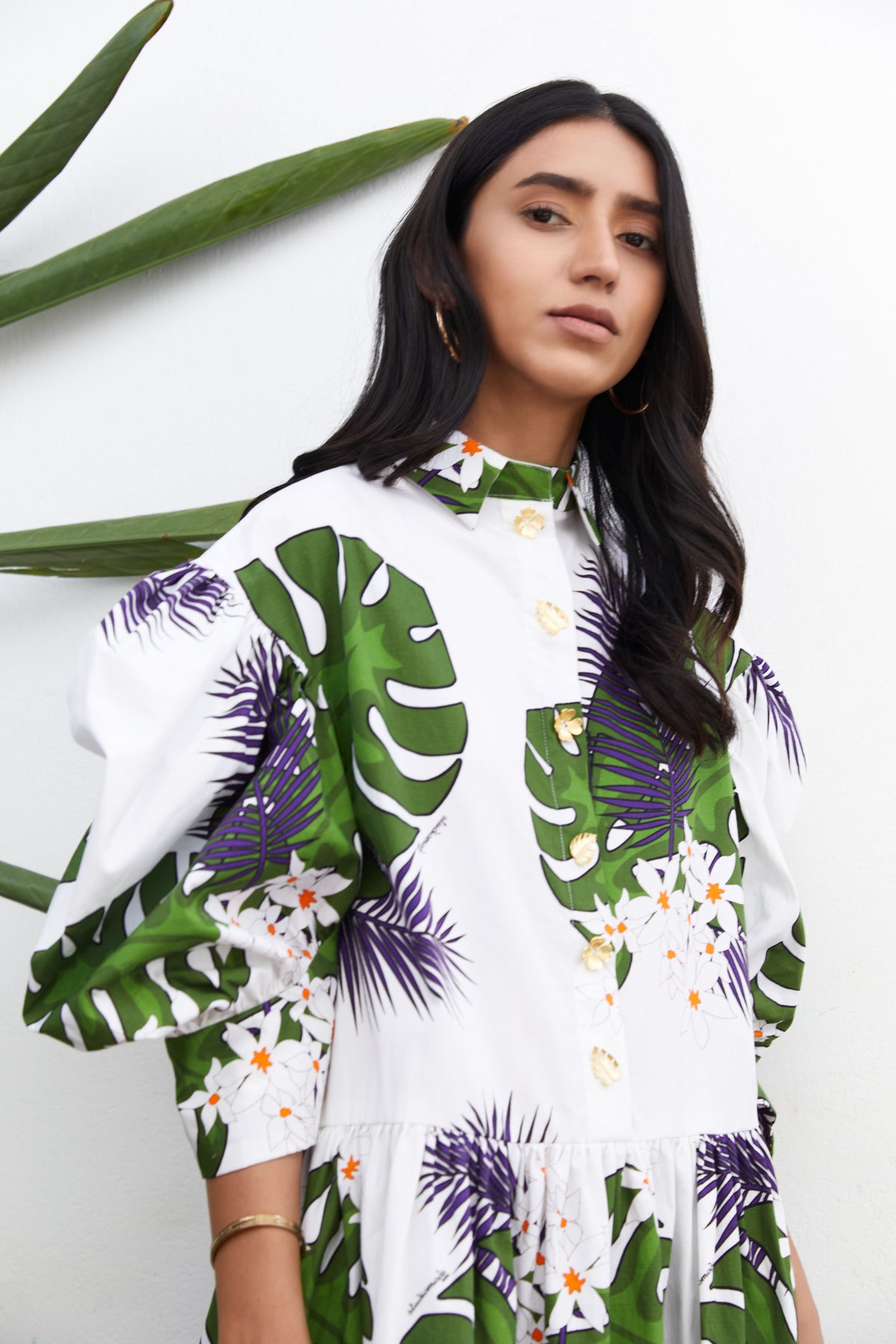 Parijat print flora laura dress